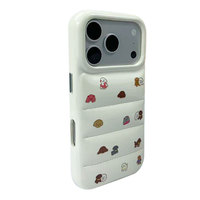 Étui matelassé en PU à imprimé animalier vif avec protection intégrale et design antichoc pour iPhone 15 Pro Max/16/17 - Jaune Crème