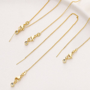 18k Gold Plated Lobster Clasp Chain <b>Adjustable</b> <b>Bracelet</b> Findings For DIY Jewelry Making Copper Plating GA0614 - Product Image 1