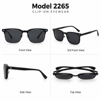 Montures optiques en acier inoxydable avec lunettes de soleil détachables et verres polarisés TAC, légères et anti-radiation