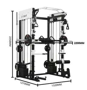 מחיר מפעל מסחרי מקצועי ציוד כושר כוח מתלה סקוואט 3D מכונת סמית' מוצלב כבלים