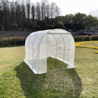 Mini-serre tunnel en acier galvanisé avec film plastique PE, kit de jardinage