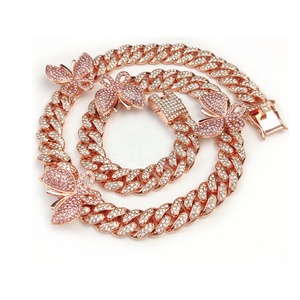 Chaîne à maillons cubains Ice Out <span class=keywords><strong>papillon</strong></span> personnalisé collier à breloques bijoux - Product Image 6