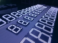 Écran numérique à LED Module à 7 segments Écran de température Colonne debout de ravitaillement Marque LED Étiquette de prix d'huile Simple Rouge