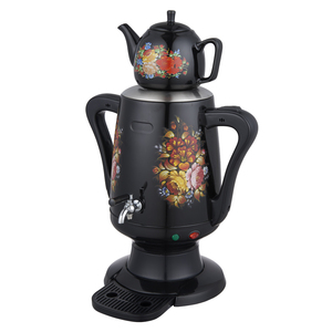 3.5L Household Use Black Color Electric Russian Samovar <strong>Tea</strong> Kettle Double Layers Turkish <strong>Tea</strong> <strong>Maker</strong> With Flower Pattern - Product Image 6