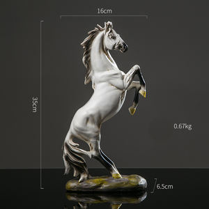Statua di Cavallo in Resina, Scultura Ornamentale, Figurina Artigianale per Decorazione d'Interni - Product Image 4