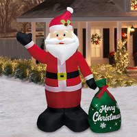 Père Noël lumineux de Noël de 1,2 m avec sac cadeau, sculpture gonflable pour la cour, le jardin, la fête