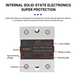 Relé de estado sólido abatible 1/2 25A 10A Monofásico 60DA 80A 100A DC Controlado AC DC-AC - Product Image 4