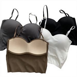 <span class=keywords><strong>Soutien</strong></span>-<span class=keywords><strong>gorge</strong></span> de sport en soie glacée, style débardeur de yoga, avec design intérieur, bonnet 3/4, grandes tailles, lingerie de maintien, sous-vêtements personnalisés pour femmes, en stock - Product Image 2