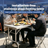 Mesa de Trabajo Plegable de Acero Inoxidable, Mesa de Preparación Portátil y Resistente para Cocina Comercial, Restaurante, Catering, Venta al Por Mayor OEM