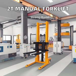 JYH Factory Price 3000kg 3 <strong>Ton</strong> Pump Weigh Hydraulic <strong>Hand</strong> Forklift <strong>Trolley</strong> Truck CTY-2T Nylon Wheel Manual Stackers - Product Image 2