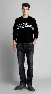 Ima360custom logo người đàn ông áo len Jacquard Áo thun Dệt kim mùa đông Crew Neck Jumper bông dệt kim thiết kế tùy chỉnh Đan Áo len - Product Image 4