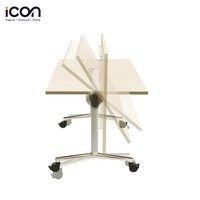 Mobilier de bureau moderne Table de formation en bois avec roues Bureau pliant Table de formation à rabat pour conférence mobile