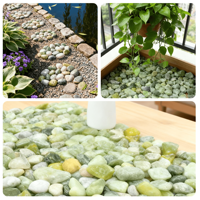 Galets de jade vert poli naturel 3-5 cm, pierres décoratives écologiques pour succulentes, cactus, vases, plantes d'intérieur, jardin
