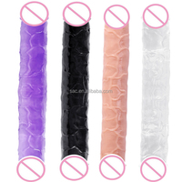 SacKnove calidad 3 tamaños pequeño pene de goma grande juguetes sexuales femeninos cristal suave Flexible sensación de piel Real consolador Artificial
