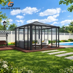 Sala de vidrio con marco de aluminio GS con paneles fijos y ventanas corredizas para uso en todas las estaciones - Product Image 4