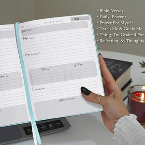 Tùy chỉnh được thiết kế & logo 8.5*6.2 inch thread-may ràng buộc dòng hàng ngày kế Hoạch Hàng Ngày cầu nguyện lòng biết ơn Tạp Chí đức tin dựa trên máy tính xách tay - Product Image 6