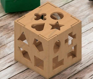 Đầu thời thơ ấu phát triển laser cắt câu đố hình dạng bằng gỗ phân loại hộp 3 + tuổi trẻ em xây dựng khối đồ chơi màu sắc tự nhiên - Product Image 1