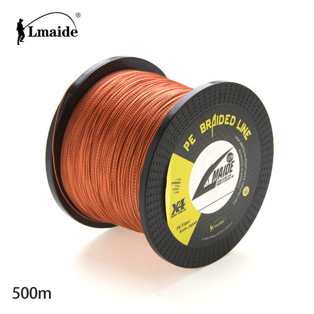 Lmaide 500m Super Power 4-Strand Mix Braided Fishing Line High Quality Custom Colors for Ocean Boat River Fly Floating Line Lake