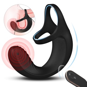 Anneaux péniens doubles en silicone rechargeables pour hommes – Manchon et anneau de pénis pour le plaisir masculin - Product Image 1