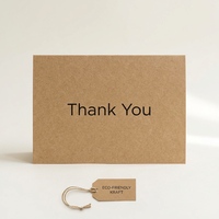 Cartes de remerciement personnalisées en papier kraft écologique, cartes de vœux minimalistes brunes pour petites entreprises, cadeaux de mariage