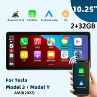 Écran HUD MEKEDE 10,25 pouces Android pour Tesla Model 3 Model Y, lecture sans fil Android Auto, FM AUX DVR Audio BT