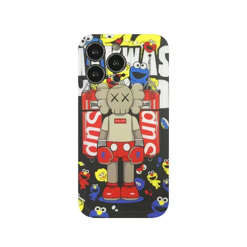 Cute Cartoon-Kaws Customize Estojos de silicone para iphone 8 Plus caixa de telefone TPU para iPhone 13 12 11 Pro Max X XS Max XR