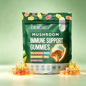 Gummies immunitaires personnalisées OEM sous marque privée, Mélange de champignons Crinière de <span class=keywords><strong>lion</strong></span>, Reishi, Baies de sureau et Zinc, Soutien immunitaire, Compléments à croquer végétaliens - Product Image 1