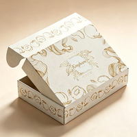 Boîte d'expédition personnalisée en carton ondulé blanc avec logo, pliable, de luxe, pour emballage de vêtements en gros