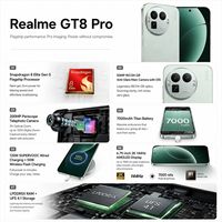Realme GT8 Pro 5G Version Globale 16 Go 1 To Snapdragon 8 Elite Gen 5 7000 mAh 120 W Système d'imagerie Ricoh 200 MP Smartphone Android