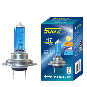 หลอดไฟหน้ารถยนต์คุณภาพสูง ฮาโลเจน สว่างพิเศษ สีขาวโทนเย็น 12V 55W H7 ยี่ห้อ SUYUAN รับประกัน 1 ปี - Product Image 1