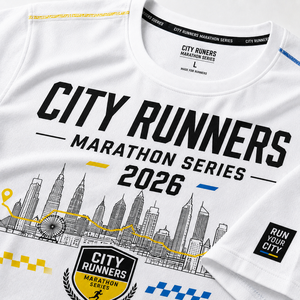 Camiseta Personalizada para Maratón de 26.2 Millas, Secado Rápido, Ropa Deportiva para Eventos Urbanos, Venta al Por Mayor OEM - Product Image 5
