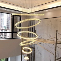 Offre Spéciale Villa Centre d'Affaires Escalier Projet Personnalisé Luxe Moderne Anneau Led Lustre Lumière