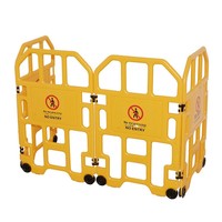 Barrière de sécurité pliable et portable avec roues, en plastique, barrière d'interdiction d'accès, remplissable d'eau, pour l'entretien des ascenseurs, zone de construction