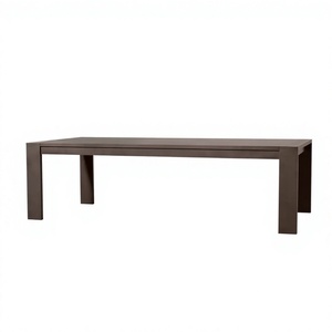 Table de salle à manger rectangulaire d'extérieur en aluminium thermolaqué anti-corrosion durable pour patio familial moderne, avec soudure sans joint - Product Image 2