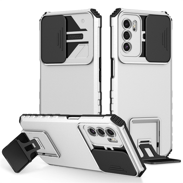 Shockproof Case for OPPO A96 A95 A92 A76 A74 A72 A16K A16E F19 A15S A15 Slide Camera Lens Protection Stand Back Cover