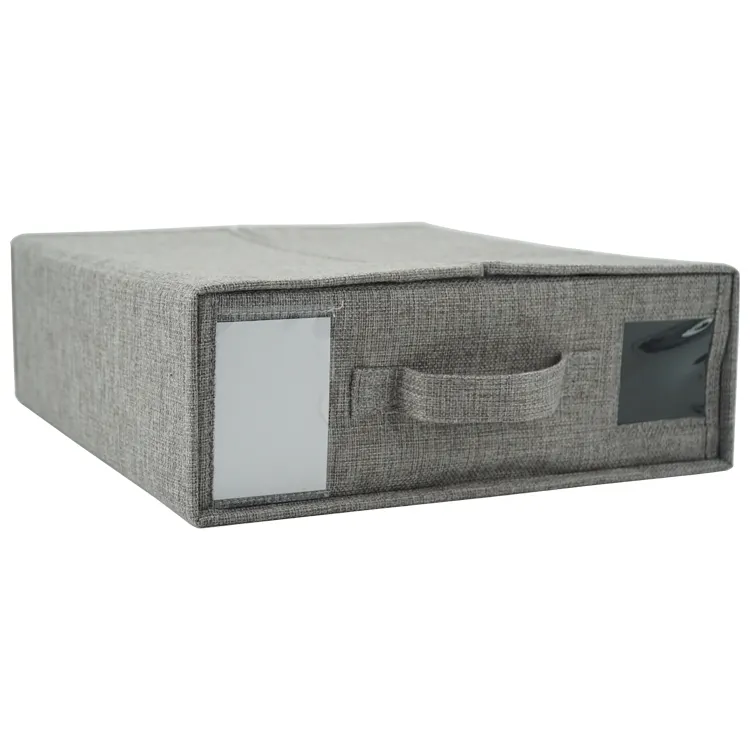 منظم مفروشات سرير قابل للطي من CHARISMA معدات تخزين من القماش الكتاني لأغطية السرير وغطاء لحاف وأكياس الوسائد صناديق وسلال تخزين