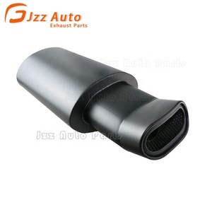 Hiệu suất nâng cấp phụ tùng ô tô hình bầu dục màu đen ống giảm thanh khuỷu tay <span class=keywords><strong>tip</strong></span> 2.5 "đầu vào thép không gỉ phổ exhaust muffler cho xe - Product Image 5