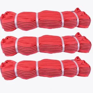 Hot Selling Flat Sling Industrial Lifting Weaving The Webbing For Lifting Sling Machine Eye Type 12 Tons Round Sling