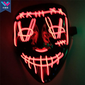 Vendite calde di Halloween ha portato la maschera in PVC Party Masque con luce al Neon ricaricabile a LED forniture per feste - Product Image 2