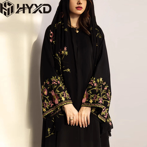 Abito Islamico Tradizionale Ricamato a Mano su Misura per <span class=keywords><strong>Donne</strong></span>, Veste Araba Turca e Hijab, Set di 2 Pezzi Abaya Femminile - Product Image 3