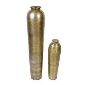 Jarrón de Aluminio Moderno con Textura Dorada, Jarrón Cilíndrico Mate Alto Decorativo para Hogar, Oficina, Boda, Interior - Product Image 1
