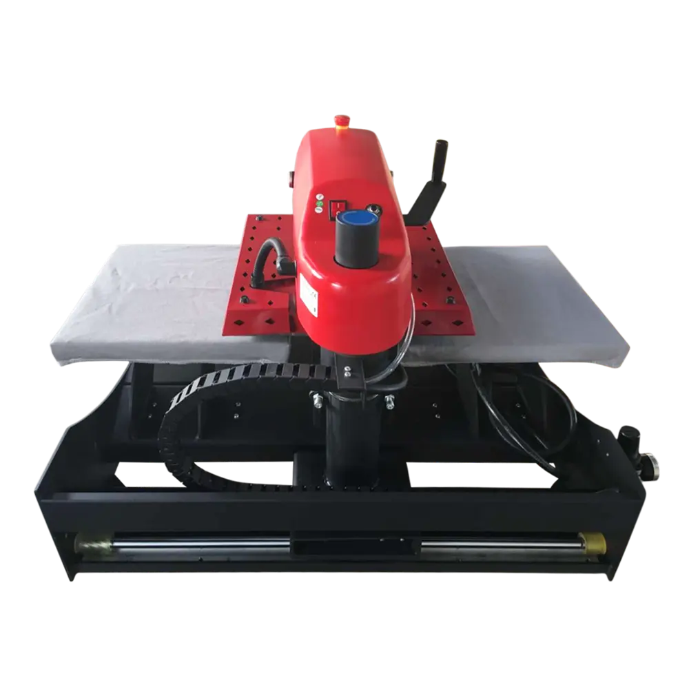 Máquina de prensa de calor neumática de doble platina 40x50, impresora plana proporcionada, máquina de impresión de logotipos para ropa, medidor manual requerido