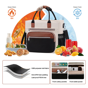 Grand sac isotherme pour le déjeuner 13L, sac isotherme étanche à large ouverture avec plusieurs poches, sac à lunch imperméable - Product Image 2