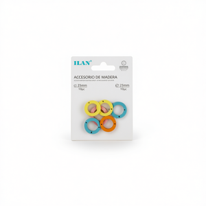 Accessorio circolare in legno ILAN da 23 mm, 10 pezzi, per cucito e artigianato - Product Image 1