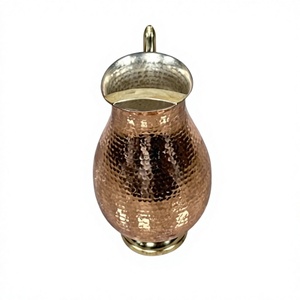 AZ ENTERPRISES Hammered Copper Eco-Friendly Handmade Water Pitcher Lid 1.7L Classic Design Drinking Jug for Party Wedding Use - Product Image 6