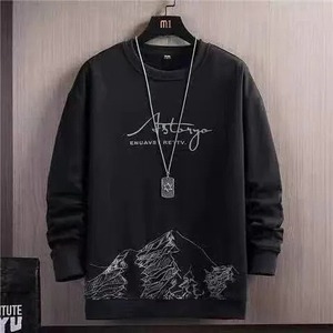 High Quality Men's Casual Outdoor Hoodies Spring Autumn <strong>Plus</strong> <strong>Size</strong> <strong>Pullover</strong> 5XL Knitted Fabric Letter Pattern T Shirt - Product Image 1