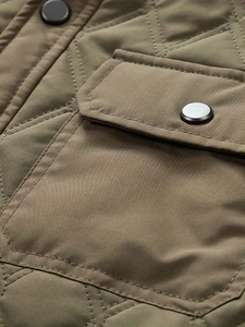 Chaqueta Acolchada Informal de Poliéster para Hombre con Cuello Alto, Color Sólido, Manga Larga, Ligera, para Senderismo y Actividades al Aire Libre - Product Image 5