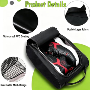 Sac à chaussures pliable en tissu imperméable, pochette de rangement portable pour le sport, la gym, les trajets quotidiens, organisateur de chaussures pour hommes et femmes - Product Image 2