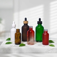 Flacon en verre Boston personnalisé pour sérum ou huile de soin, avec compte-gouttes, 30ml, 120ml, 1oz, 2oz, 4oz, vert, bleu, ambre