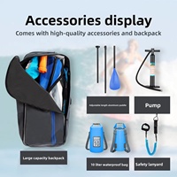 Planche à pagaie gonflable en PVC SUP, planche de ski nautique, planche à roulettes aquatiques, couleur classique, ensemble complet d'accessoires, adulte